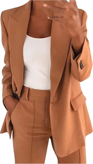 2025 Hot Blazer Suit Jacekt for Women Casual Open Front Notched V-Neck Semi-Formal Blazers Office Outwear