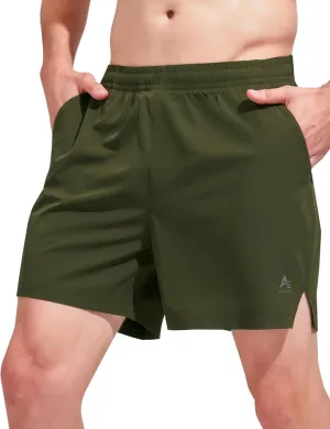 Aleture Men's 5" Running Shorts Quick Dry Athletic Workout Gym Shorts with Pockets