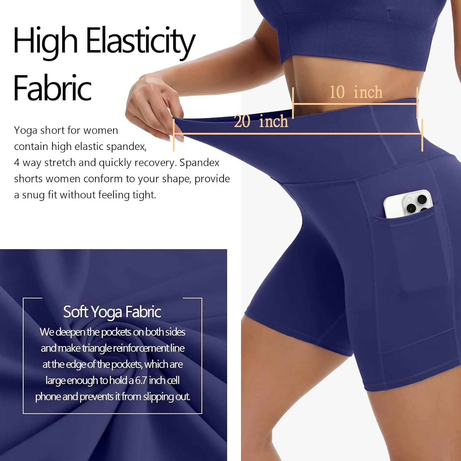 ALWAYSONE Biker Shorts Women Non See Through Yoga Shorts Tummy Control Workout Shorts Gym Shorts Running Athletic Shorts