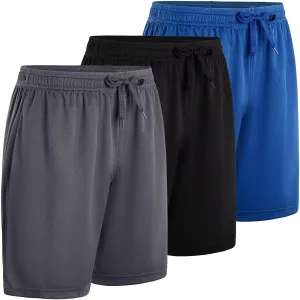 Athletic Shorts Pack for Men Breathable Athletic Gym Shorts Elastic Waistband Quick Dry