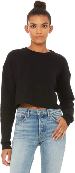 Bella   Canvas Ladies' Cropped Fleece Crew L BLACK