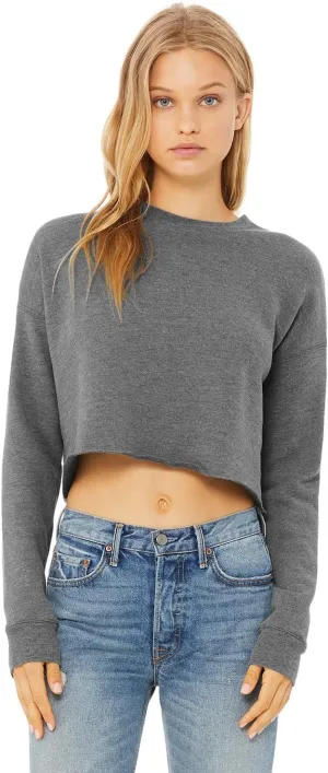 Bella   Canvas Ladies' Cropped Fleece Crew L DEEP HEATHER