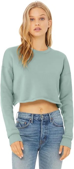 Bella   Canvas Ladies' Cropped Fleece Crew XL DUSTY BLUE