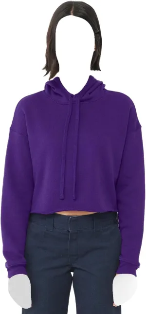 Bella   Canvas Ladies' Cropped Fleece Hoodie, TEAM PURPLE, 2XL