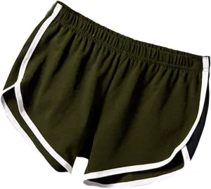 Biker Shorts Women Elastic Waist Athletic Shorts Drawstring Workout Shorts High Waisted Running Shorts Gym Shorts