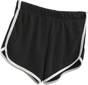 Biker Shorts Women Elastic Waist Athletic Shorts Drawstring Workout Shorts High Waisted Running Shorts Gym Shorts