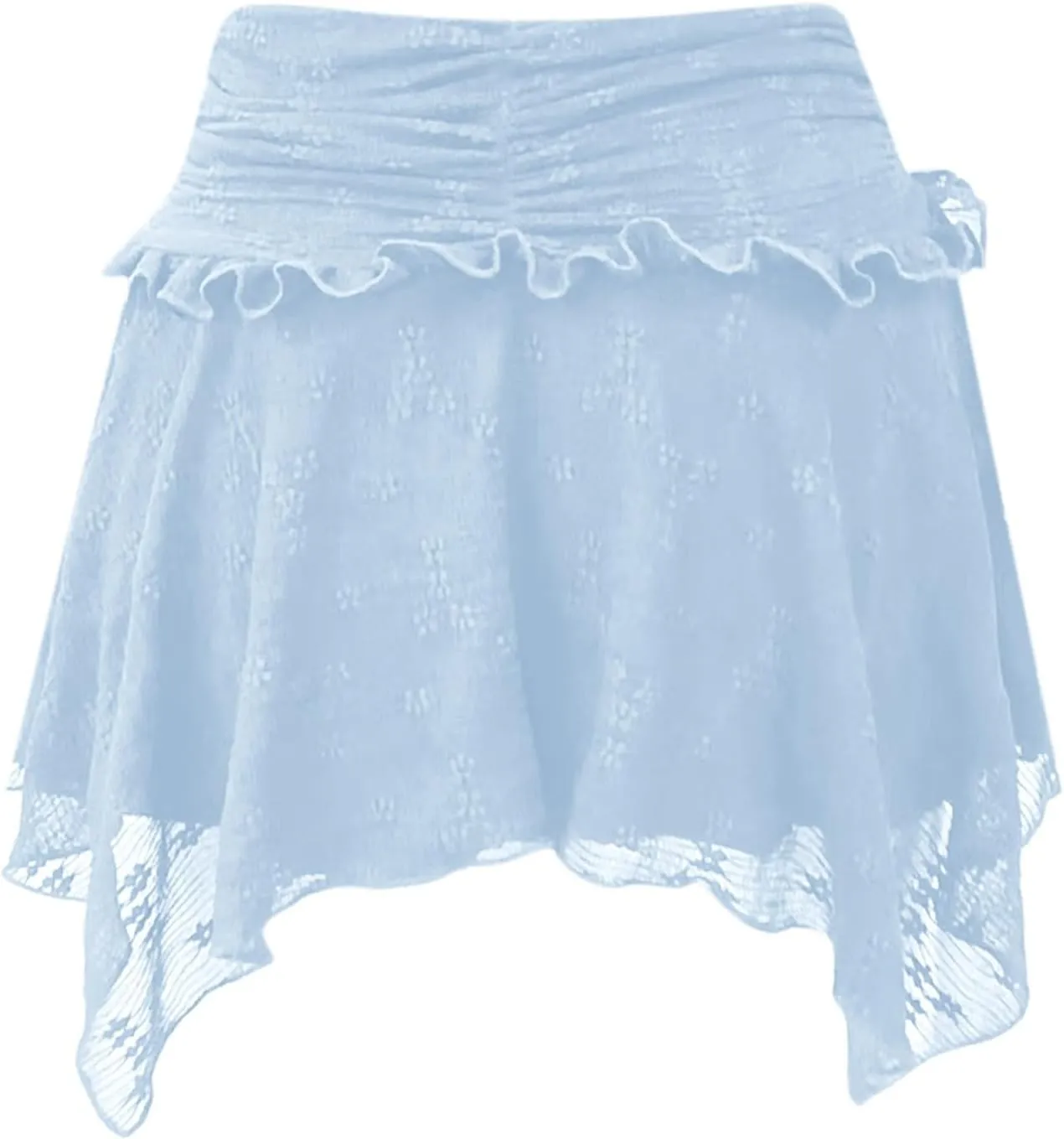 Black Skirt for Women Women's Lace Mini Skirt Ruffled Skirt Low Waist Tiered Pleated Flowy Skirt Slip