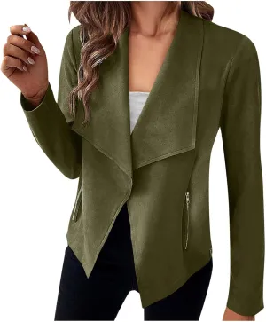 Business Suits for Women 2024 Office Women's Blazer Long Sleeve Prtite Fall Winter Jacket Soft Gold Jackets