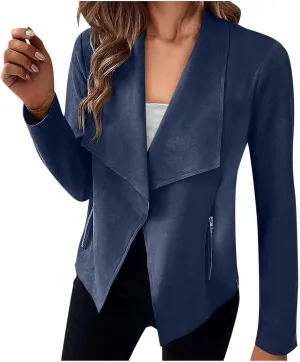 Business Suits for Women 2024 Office Women's Blazer Long Sleeve Prtite Fall Winter Jacket Soft Gold Jackets