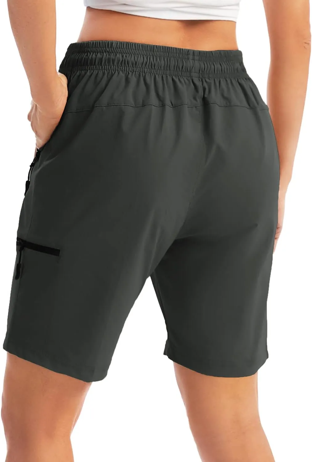 Cargo Womens Shorts Zipper Pockets Quick Dry Lightweight Summer Drawstring Shorts for Women