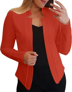 Collarless Blazer Jackets for Women Tweed for Women Cardigan Long Sleeve Prtite Plaid Top Baggy With Pockets Tops