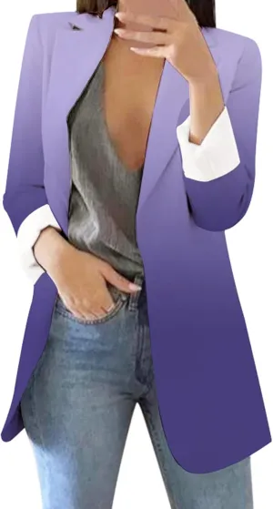 Collarless Blazer Jackets for Women Tweed Ladies Jacket Cropped Prtite Fancy Tops Fitted With Pockets Jackets