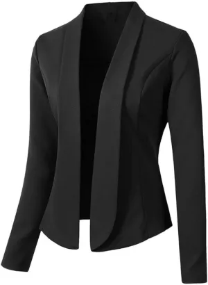 Collarless Blazer Jackets for Women Tweed Women Suit Long Sleeve Dressy Trendy Blazers Loose Oversized Cardigan