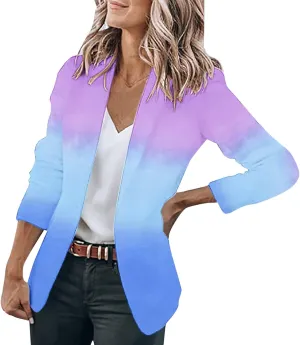Collarless Blazer Jackets for Women Tweed Womens Coat Open Front Wool Fashion Cardigan Loose Fit Herringbone Coat