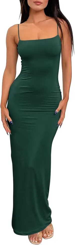 Dresses for Women 2025 Spaghetti Strap Bodycon Dresses Sexy Backless Sleeveless Summer Sundress 2025