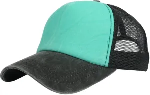 Half Mesh Baseball Caps Two-Tone Mesh Snapback Dad Hats Breathable Vintage Adjustable Cotton Trucker Caps