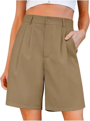 High Waisted Shorts Women Dressy Wide Leg Shorts Casual Pleated Shorts Loose Loose Summer Bermuda Shorts Tendy Shorts