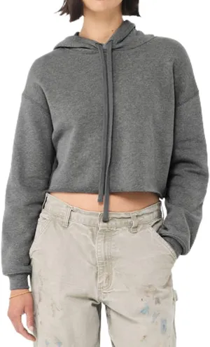 JustBlanks B7502 Women's Crop Fleece Pullover Hooded Sweatshirt