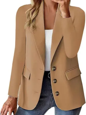 Ladies Blazers To Wear With Jeans Causal Ladies Cardigan Open Front Cute Novelty Jacket Pluse Size Gold Jacket