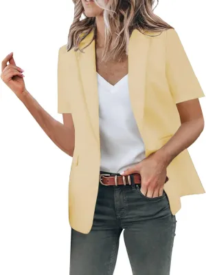 Linen Blazers for Women 2024 Business for Women Jackets Open Front Prtite Fall Winter Top Fitted Gold Blazer