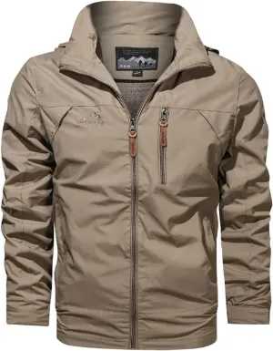 Men's Raincoat Hoodie Soft Shell Rain Jacket Waterproof Hooded Hiking Raincoats Lightweight Windbreaker Outwear Men