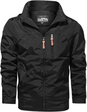 Men's Raincoat Hoodie Soft Shell Rain Jacket Waterproof Hooded Hiking Raincoats Lightweight Windbreaker Outwear Men