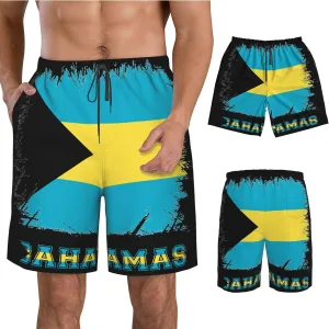 Men's Swim Trunks Beach Shorts Drawstring Quick Dry Running Shorts with Pockets