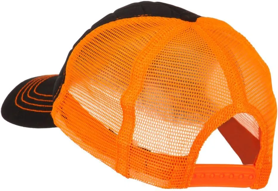 MG Fashion Quilted Trucker Two Tone Neon Mesh Cap - Black Neon Green