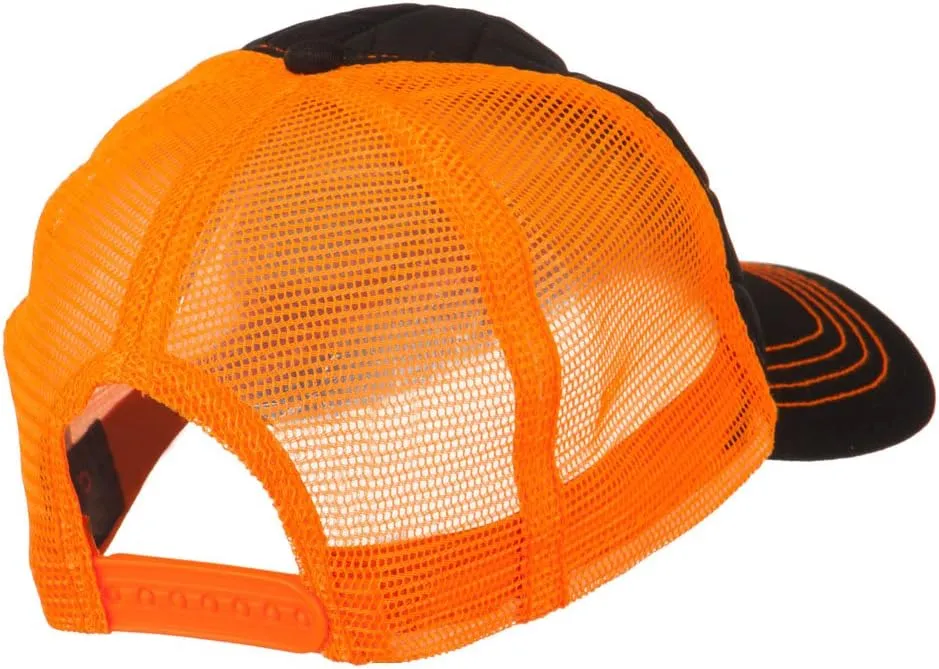 MG Fashion Quilted Trucker Two Tone Neon Mesh Cap - Black Neon Green