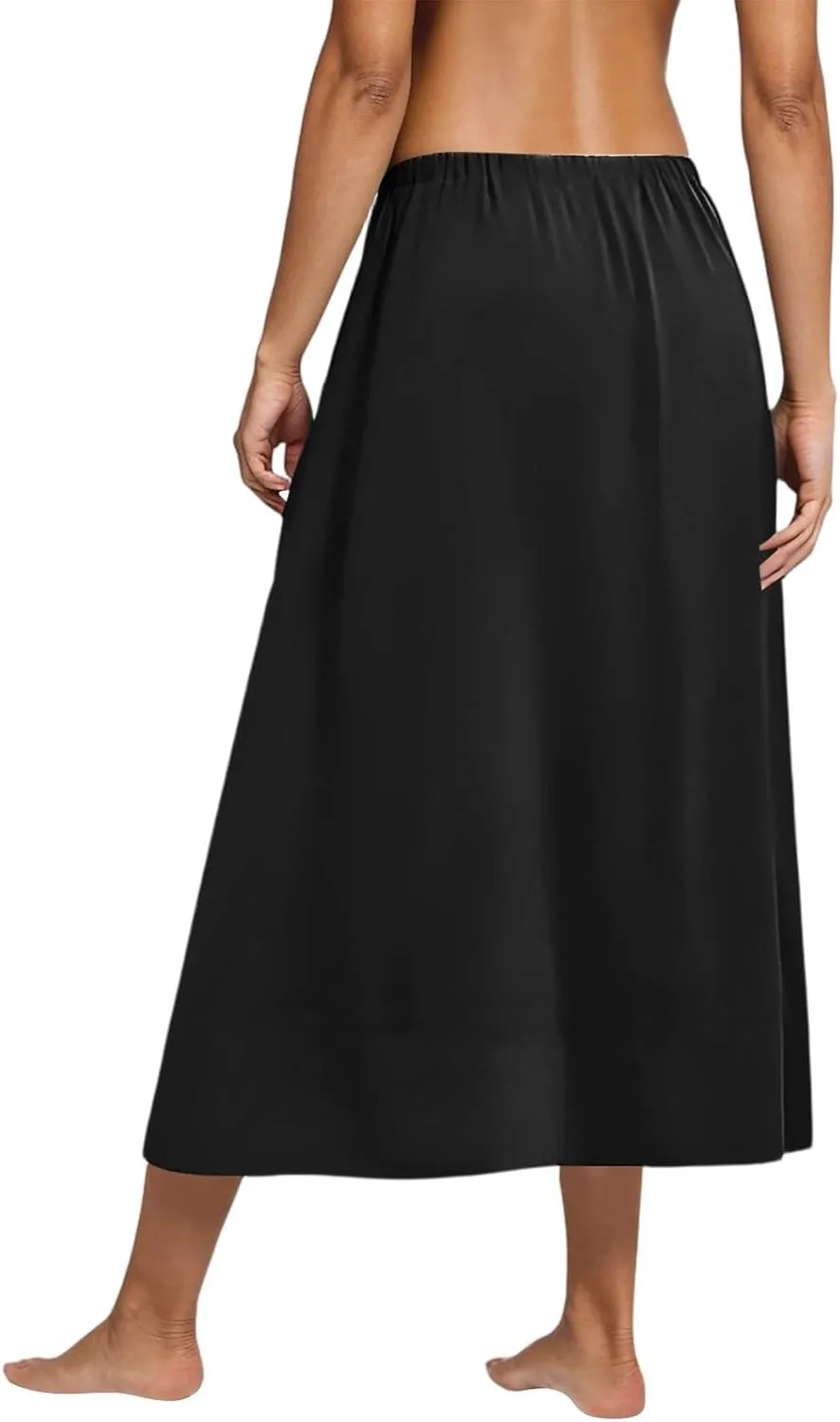 Midi Boho Floral Skirts for Women Trendy High Elastic Waist Comfy Flowy A Line Skirt Skorts with Pockets