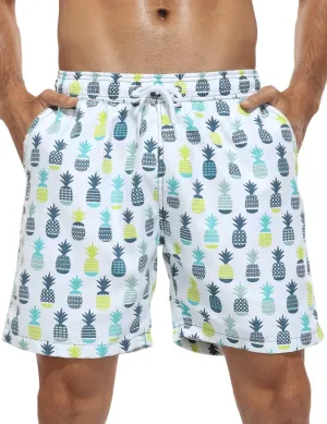 Nonwe Mens Swim Board Shorts Retro Washed Quick Dry Lightweight Beach Shorts