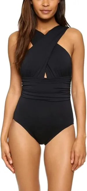 One Piece Swimsuit Women Tummy Control Scoop Neck Slimming Bathing Suit High Cut Shapewear Swimsuit Cheeky Swimwear
