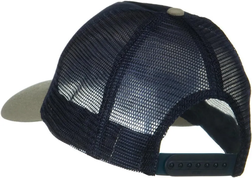 OTTO Two Tone Cotton Twill 5 panel Mesh Back Cap - Black Khaki