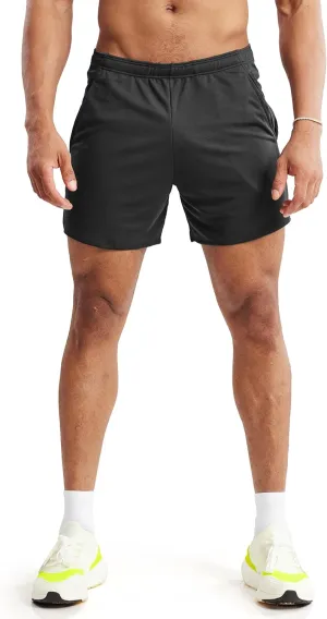 Ouber Men's Lightweight Quick Dry Athletic Shorts with Split Side Hem Unlined Mesh Running Training Shorts
