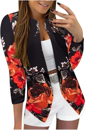 Plus Size Blazers for Curvy Women Office Ladies Jacket Long Sleeve Prtite Trendy Blazers Fitted With Pockets Suit