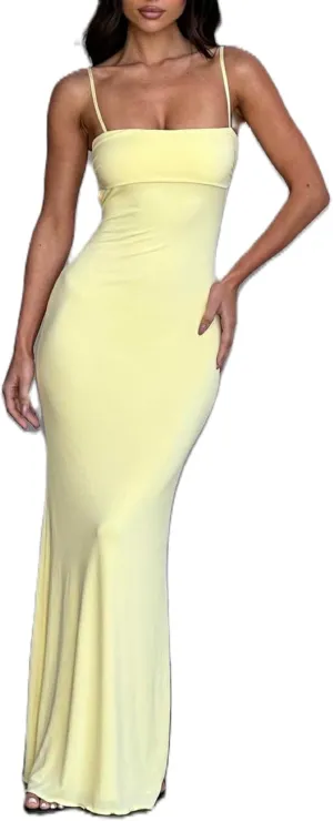 Women Backless Maxi Tank Dress Bodycon Sexy Open Back Hollow Long Dresses Sleeveless Elegant Cocktail Party Dress