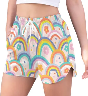 Women's Athletic Shorts Workout Running Gym Quick Dry Liner Shorts with Pockets