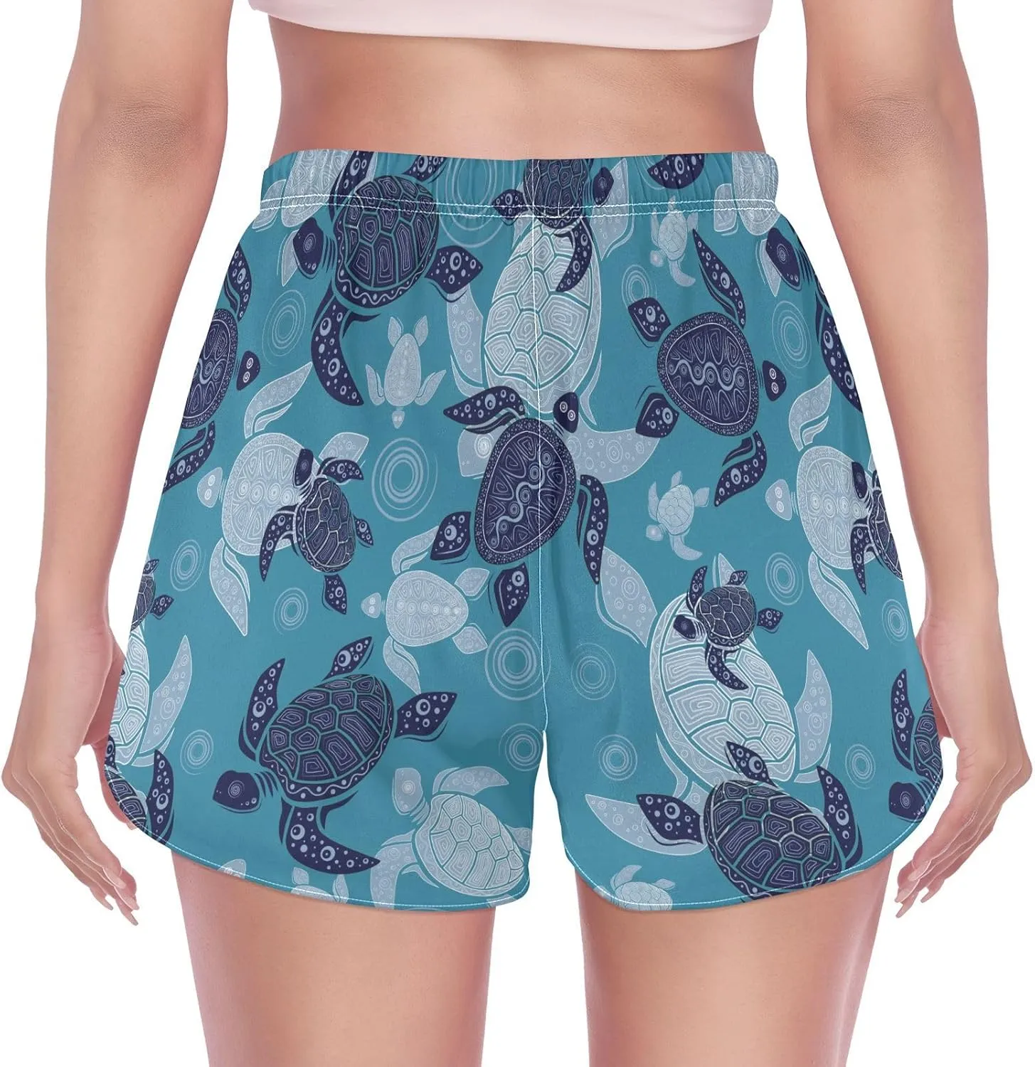 Women's Athletic Shorts Workout Running Gym Quick Dry Liner Shorts with Pockets