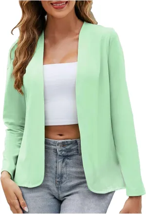Women's Blazers Business Casual Suit Jackets Fashion Work Office Blazer Coats Open Front Long Sleeve Cardigans
