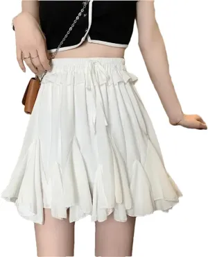 Women's Pleated High-Waisted Skirt Korean Style Versatile Mini Skirt Summer Street Casual Skirt