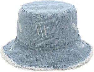 Womens Raw Hem Bucket Hats Summer Wide Brim Sun Hat Foldable Packable for Beach Vacation Travel Outdoors