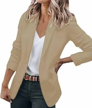 Womens Suits for Work,Plus Size Blazer for Women Solid Color Casual Long Sleeved Small Suit Temperament