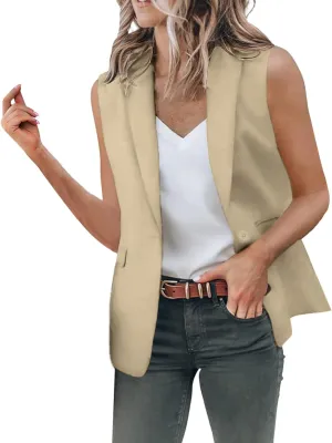 Women's Summer Blazer Trendy Lapel Pocket Casual Business Elegant Temperament Simple Soft Fashion Lightweight