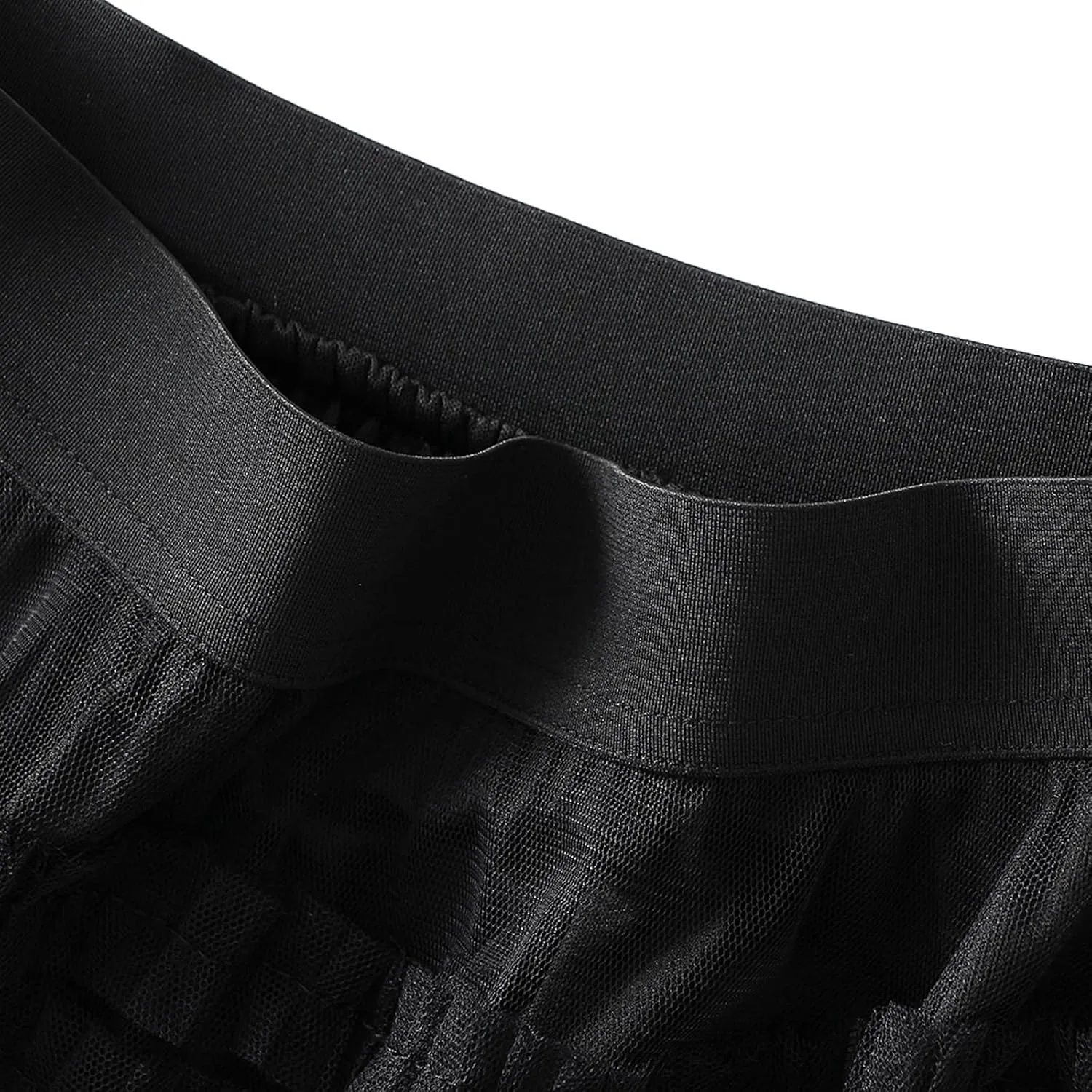 Women's Tulle Long Skirt Elastic Waist Mesh Pleated Maxi Skirt Ruffle Tiered Layered Tulle Tutu Skirt Cake Skirt