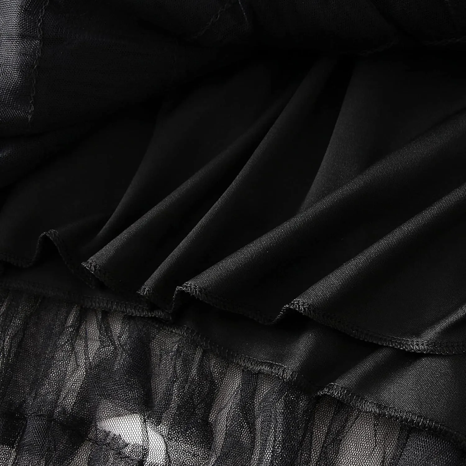 Women's Tulle Long Skirt Elastic Waist Mesh Pleated Maxi Skirt Ruffle Tiered Layered Tulle Tutu Skirt Cake Skirt
