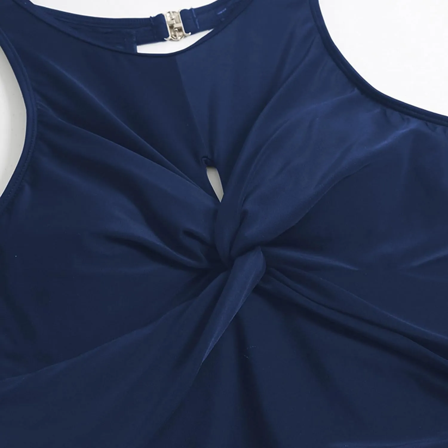 Women's Twist Front One Piece Swimsuit Cutout Ruched Tummy Control Swimwear High Cut Slimming Bathing Suits Swim Suit