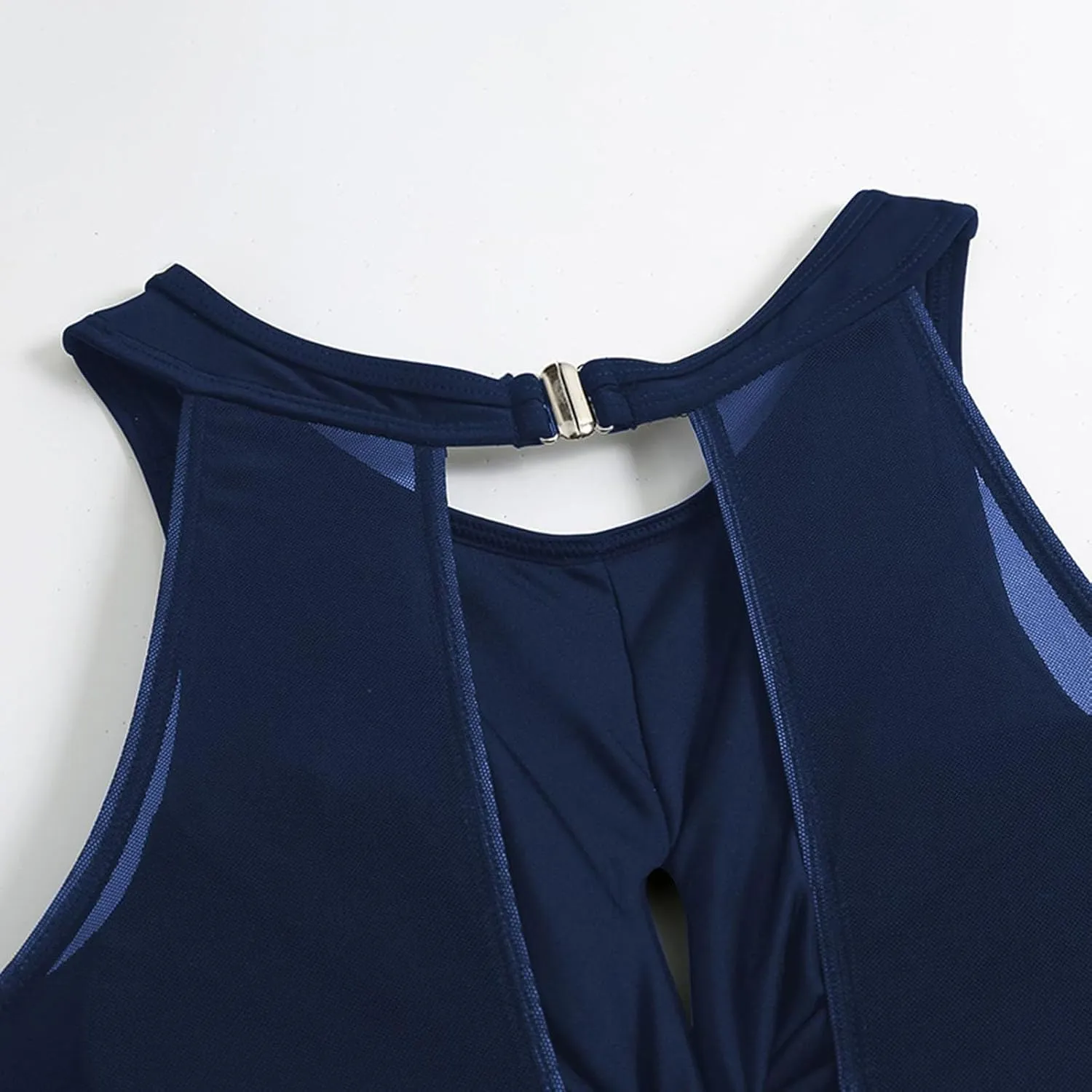 Women's Twist Front One Piece Swimsuit Cutout Ruched Tummy Control Swimwear High Cut Slimming Bathing Suits Swim Suit