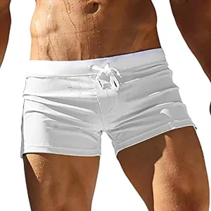 ZEFOTIM Mens Swim Shorts Drawstring Quick Dry Solid Color Trunk Beach Surf Swimwear with Pockets