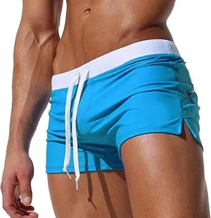ZEFOTIM Mens Swim Shorts Drawstring Quick Dry Solid Color Trunk Beach Surf Swimwear with Pockets